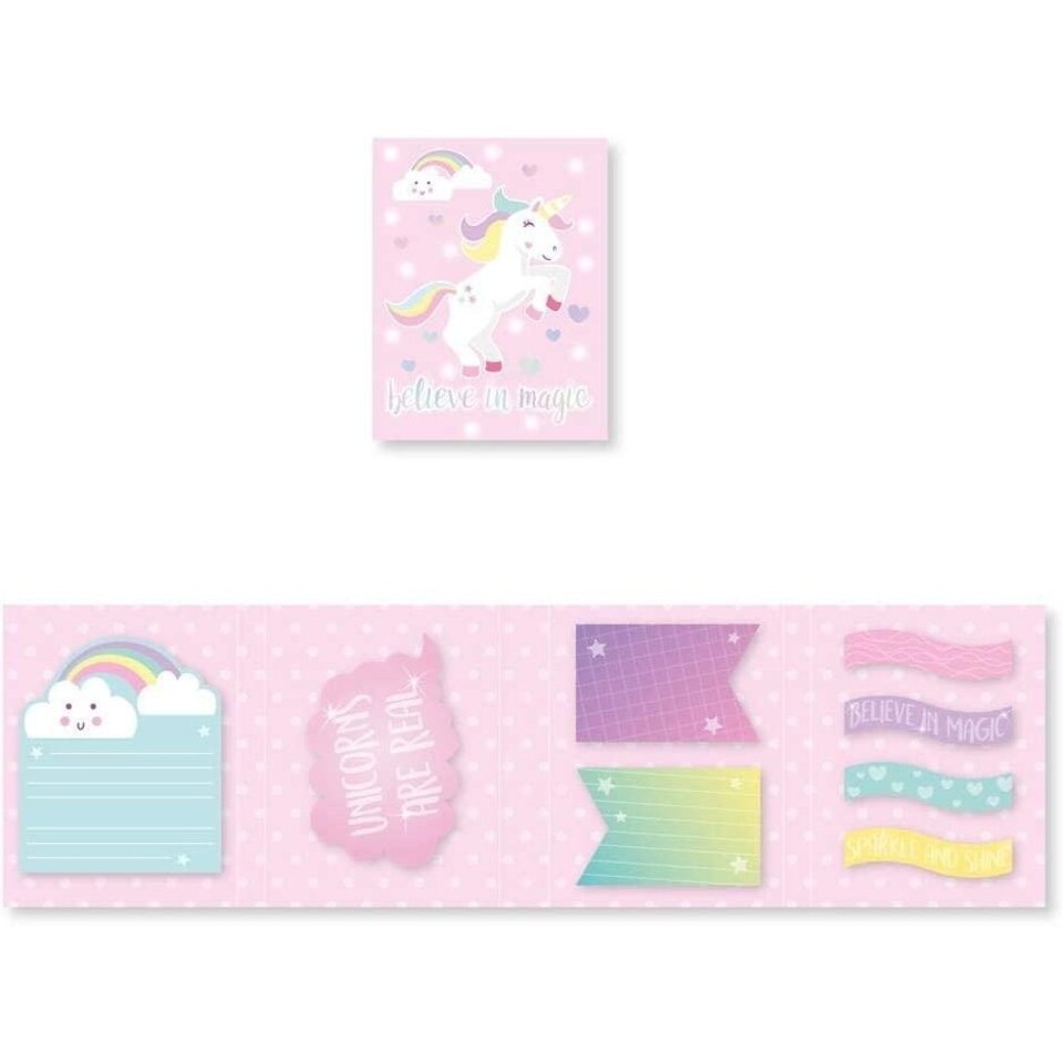 Anker Believe In Magic Unicorn Sticky Notes Set - Pink/Multicoloured - One Size