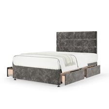 Ortho Classic Orthopaedic Charcoal Chenille 4 Drawer Divan Set And Milan Headboard Double