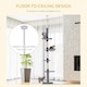 image 3 of PawHut Floor to Ceiling Cat Tree 5-Tier Climbing Tower Scratching Post Grey
