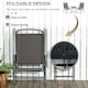 image 3 of Outsunny Patio Bistro Set Folding Chairs & Coffee Table for Balcony, Brown