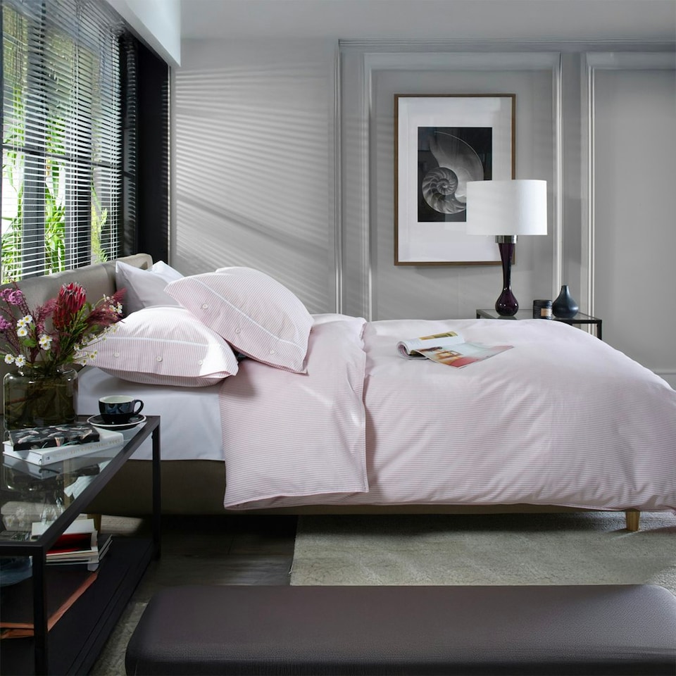 image 1 of Southport 100% Cotton Duvet Cover Set with Cuffed Finish – Soft, Breathable, Premium Quality Bedding Pink | Rose | King