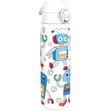 Leak Proof Slim Water Bottle, Stainless Steel, 600ml (20oz) | White | Robots | One Size