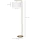 image 5 of HOMCOM Floor Lamp, Modern Standing Lamp with Linen Lampshade, Round Base for Living Room, Bedroom, Dining Room, 153cm, Gold and White