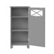 image 5 of Teamson Home Dawson Contemporary Wooden Narrow Floor Storage Cabinet with Door, Gray