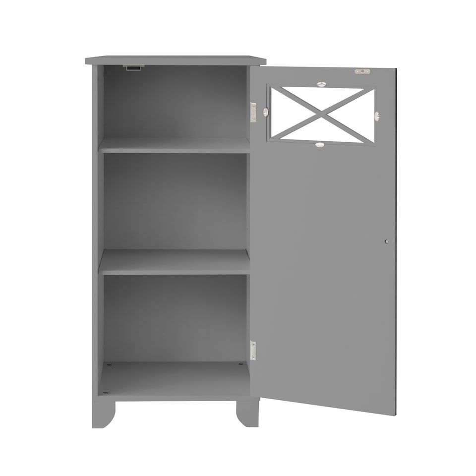 image 1 of Teamson Home Dawson Contemporary Wooden Narrow Floor Storage Cabinet with Door, Gray