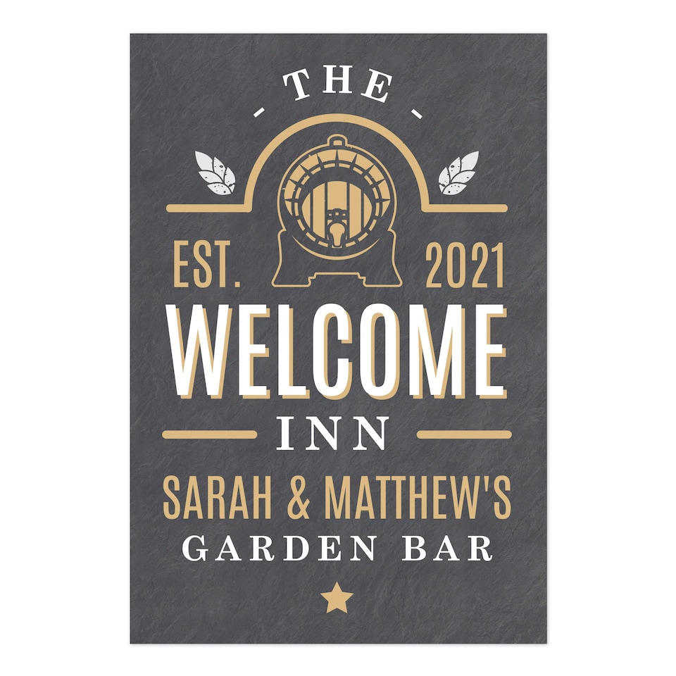 image 1 of Personalised The Welcome Inn Metal Sign