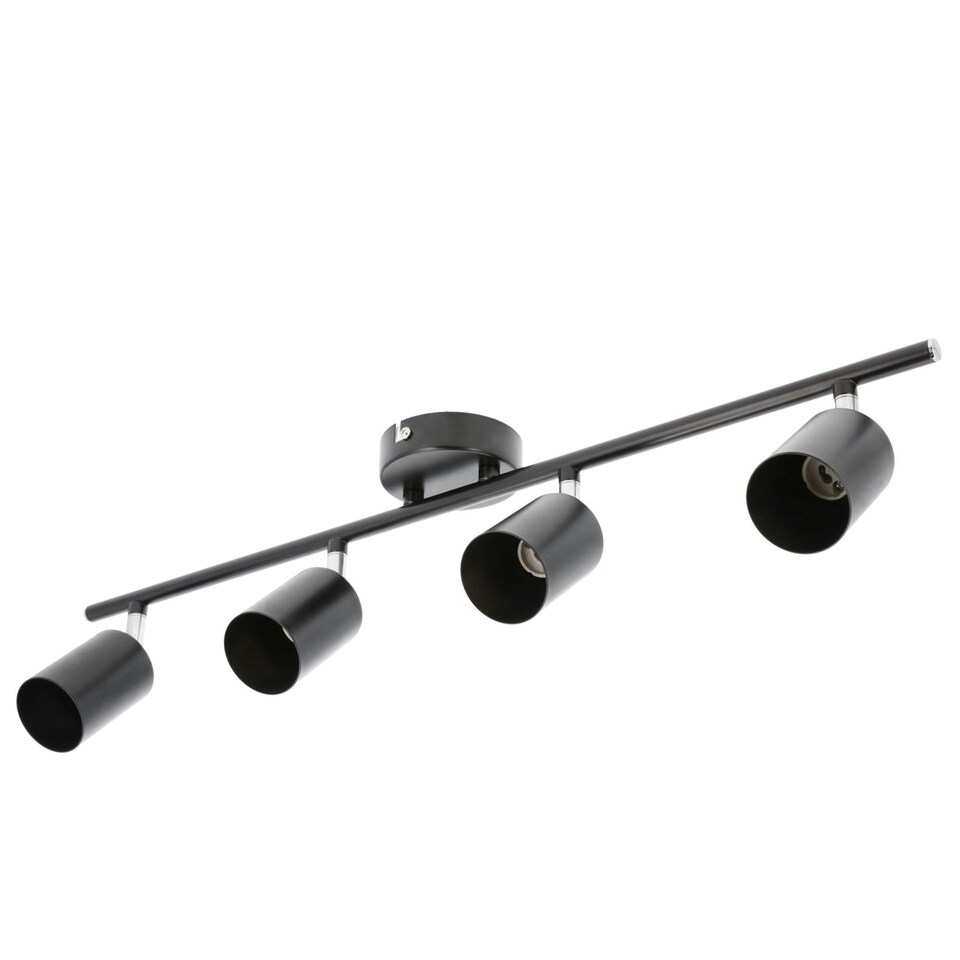 image 1 of CGC JACK Black Four Head GU10 Ceiling Spot Bar Light Black