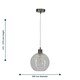 image 8 of First Choice Lighting Barnum Clear Dimple Glass Globe with Satin Nickel Pendant Fitting Silver | Clear