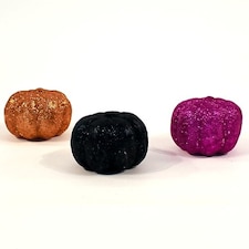 Assorted Halloween Glitter Pumpkins - Pack of 3