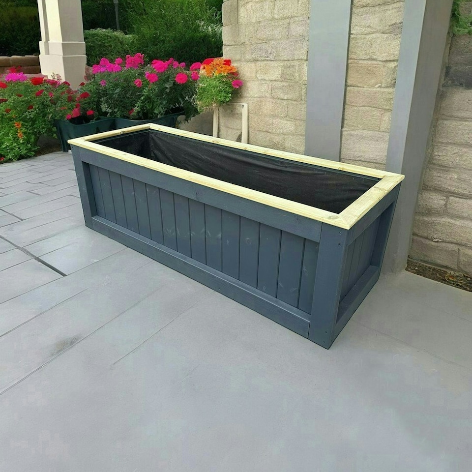 image 1 of Kent Garden Planter (Painted Planter - Choice of Colours Available) - Pressure Treated Wood - L210 x W50 x H50 cm | Multi