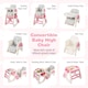 image 5 of COSTWAY Convertible Baby High Chair Baby Feeding Chair With Double-layer Tray-Pink