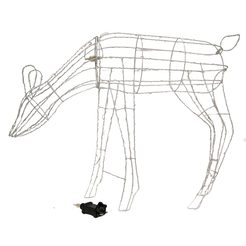 image 1 of 63cm Outdoor Twinkling LED Grazing Reindeer Christmas Decoration in Warm White