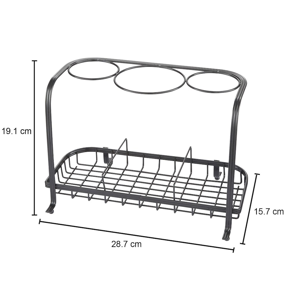 image 1 of House of Home Freestanding Hair Dryer & Straighteners Holder Storage Stand Cable Tidy in Black