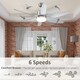 image 3 of HOMCOM Reversible Ceiling Fan with Light, 6 Blades Indoor Modern Mount LED Lighting Fan with Remote Controller, for Bedroom, Living Room, Silver