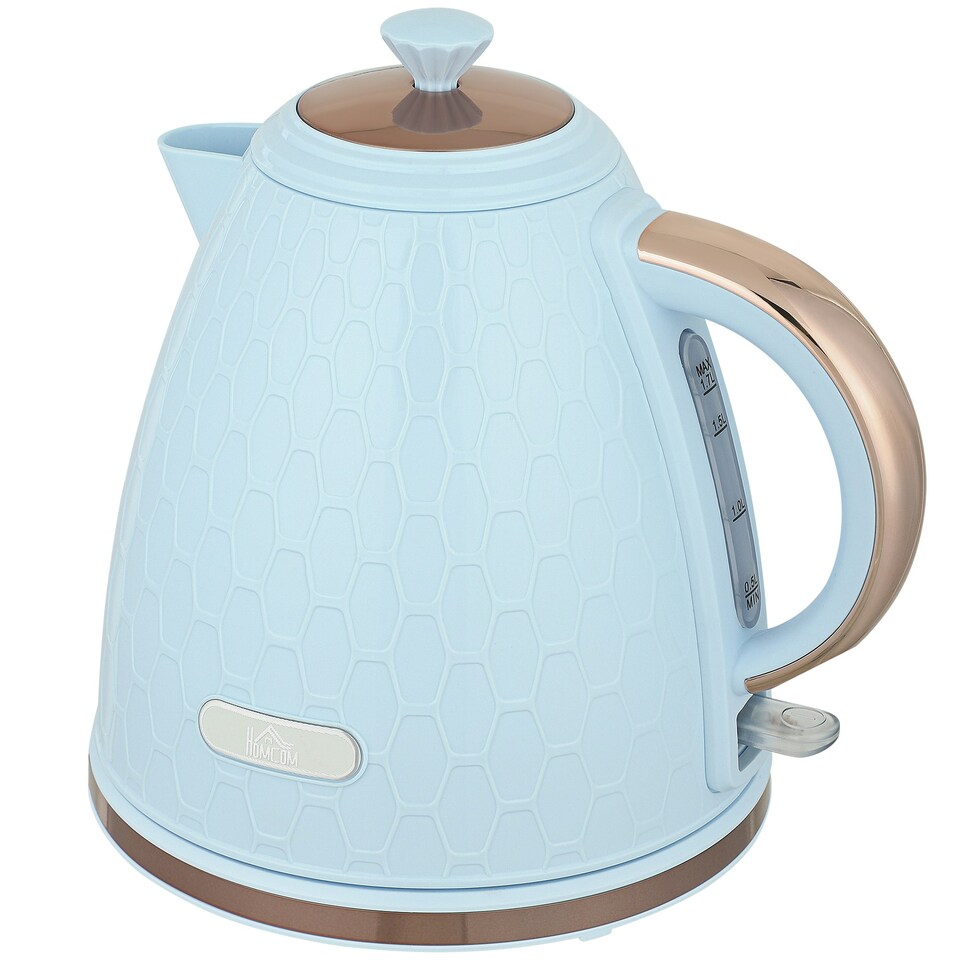 image 1 of HOMCOM Electric Kettle, Fast Boil, 1.7L, 3kW, Auto Shut-off, Light Blue