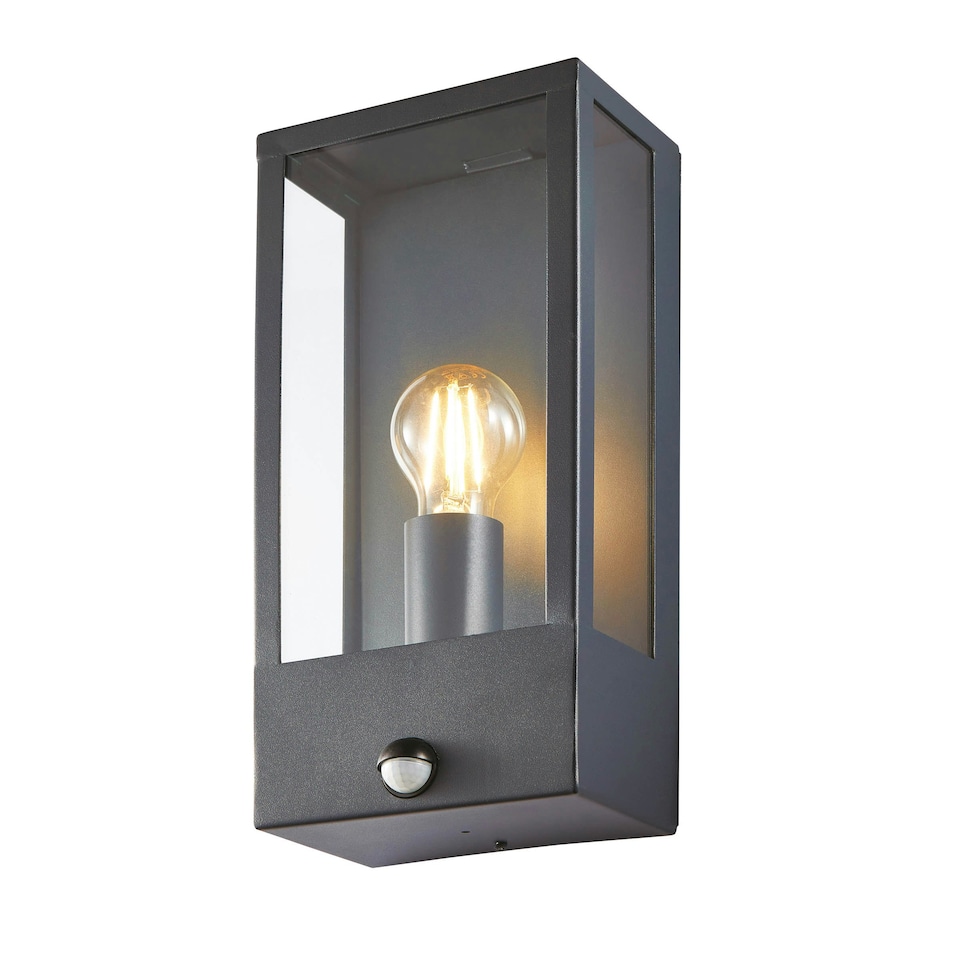 image 1 of BHS Wallace Outdoor Wall Light with Sensor, Dark Grey
