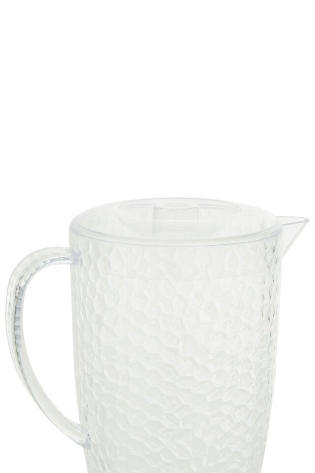 image 1 of Interiors by Premier Functional 2.2L Plastic Pitcher With 4 Cups, Smart Design Pitcher Jug, Honeycomb Finish Plastic Pitcher