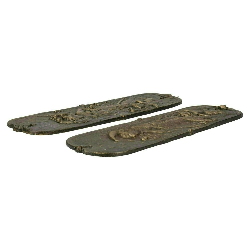 image 1 of Finger Push Plate Sun Door Wall Post Cast Iron Sign Plaque Decorative Pull Plates