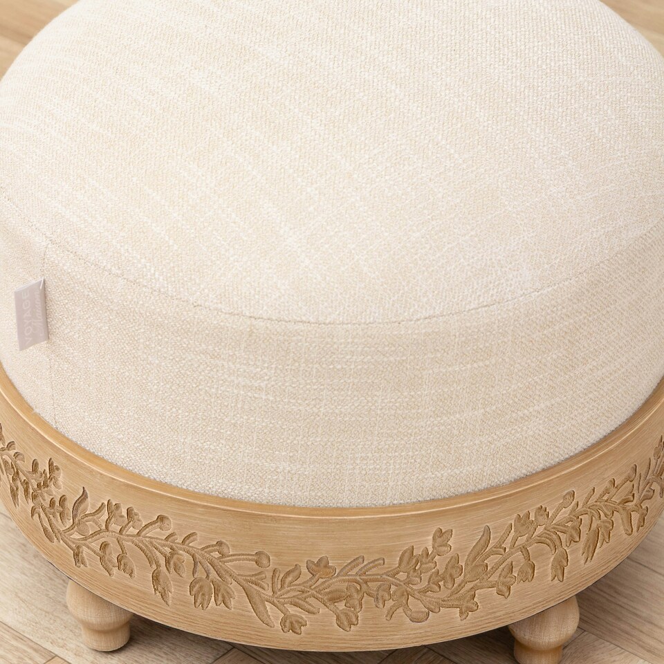 image 1 of Voyage Mabel Oak Wooden Footstool