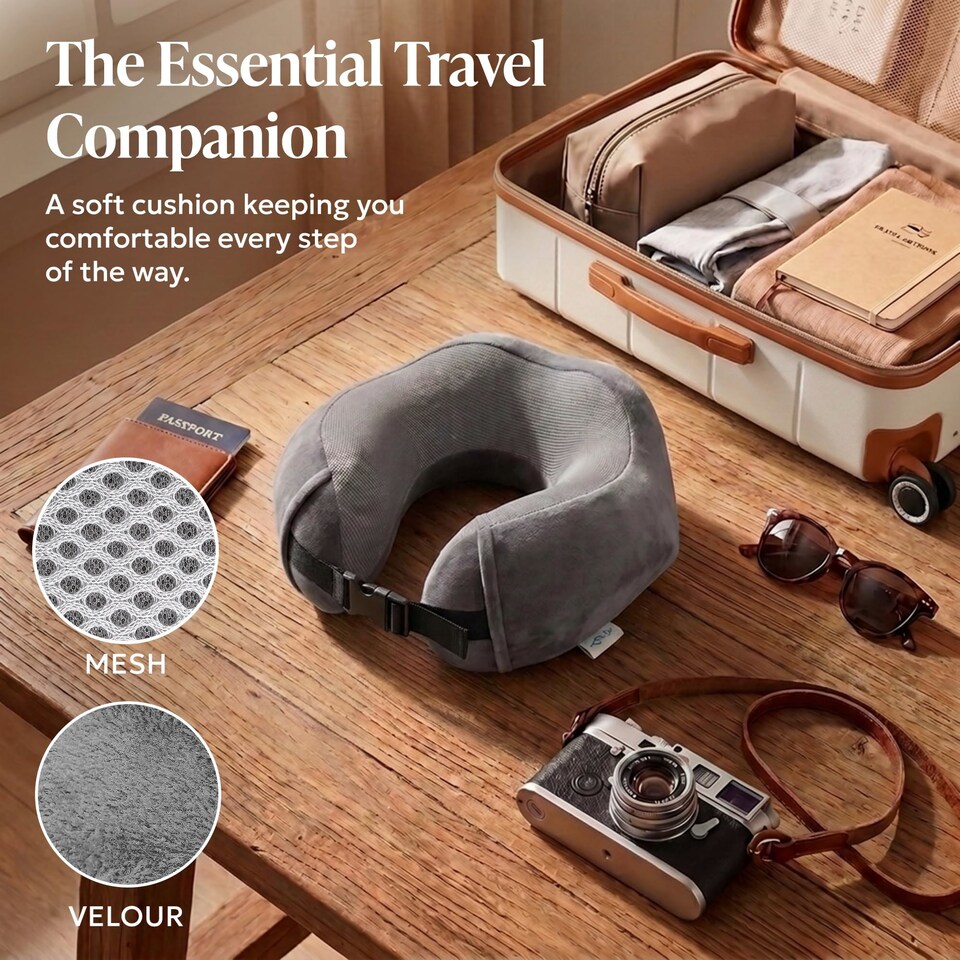 image 1 of Lugg Memory Foam Travel Pillow with Storage Bag 360 Degree Neck Support