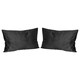 image 1 of Nicola Spring Rectangle Velvet Cushions - 60cm x 40cm - Black - Pack of 2 | Black | Black