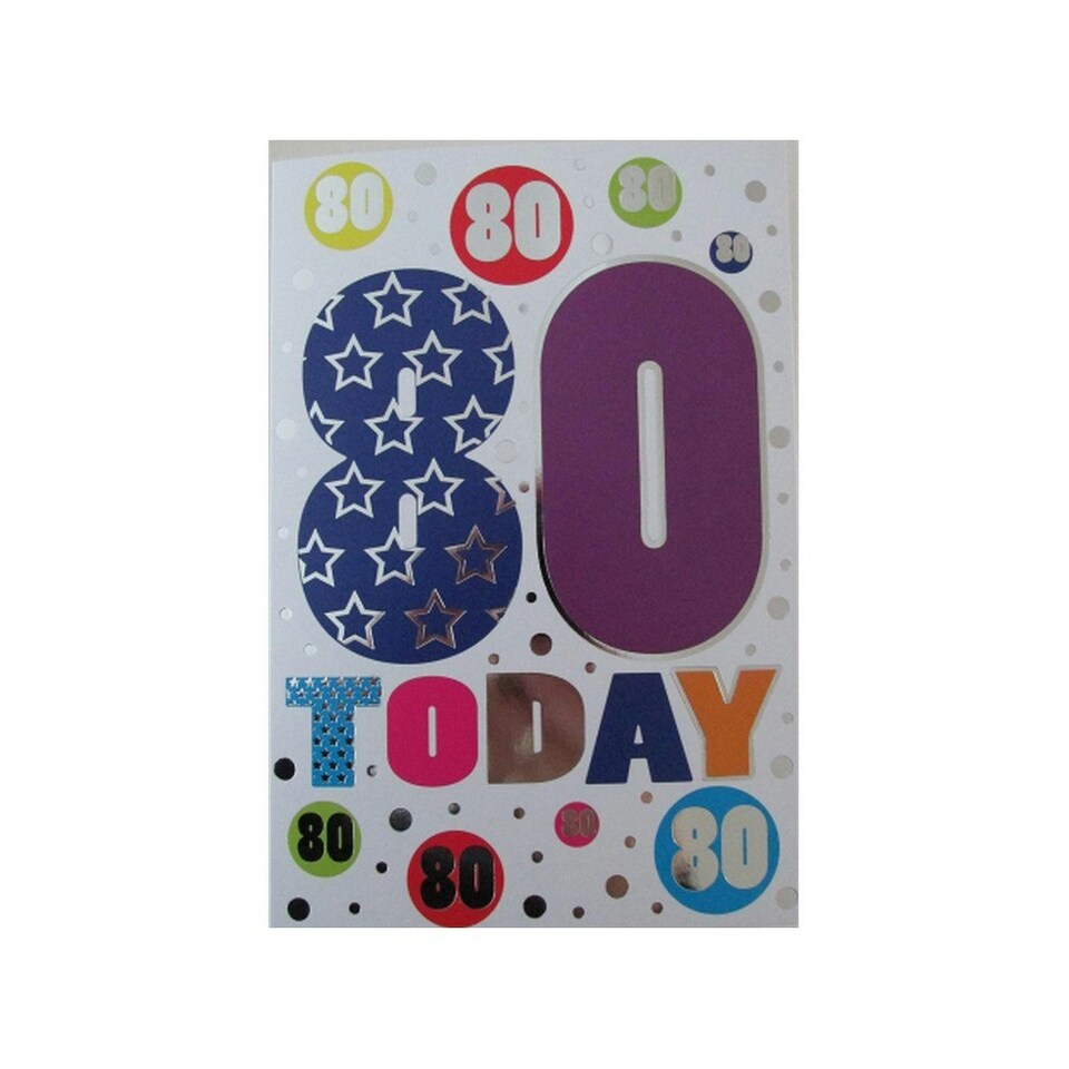 Simon Elvin 80th Birthday Card - Multicoloured - One Size