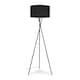 image 1 of ValueLights Camden Black Tripod Floor Lamp Charcoal Shade & Bulb | Grey