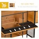 image 5 of PawHut Rabbit Hutch, Guinea Pig Hutch Outdoor Cage w/ Tray & Roof, Yellow