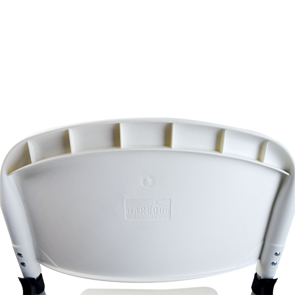 image 1 of Harbour Housewares Folding Trestle Chair - White | White | White