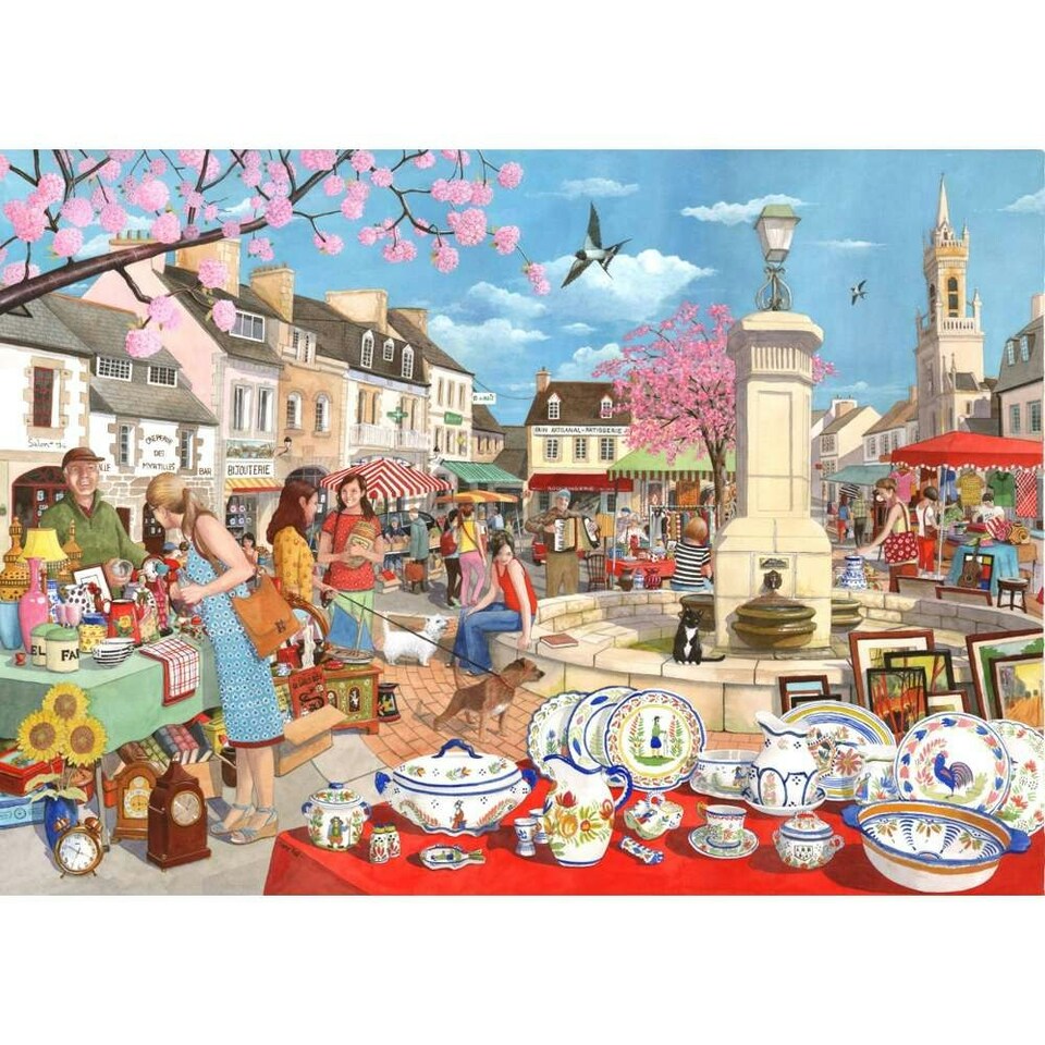 image 1 of The House of Puzzles, French Market - 1000 Piece Jigsaw Puzzle