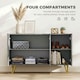 image 4 of HOMCOM Storage Cabinet, Sideboard with Adjustable Shelves, High Gloss Grey