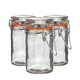 image 1 of Argon Tableware Glass Storage Jars - 70ml - Orange Seal - Pack of 3