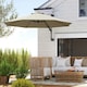 image 2 of Outsunny Sun Parasol with Vent, Wall Umbrella for Patio, Garden, Pool Brown | Khaki