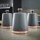 image 6 of Tower Grey & Rose Gold Pyramid Kettle Toaster Bread Bin & Canisters Set