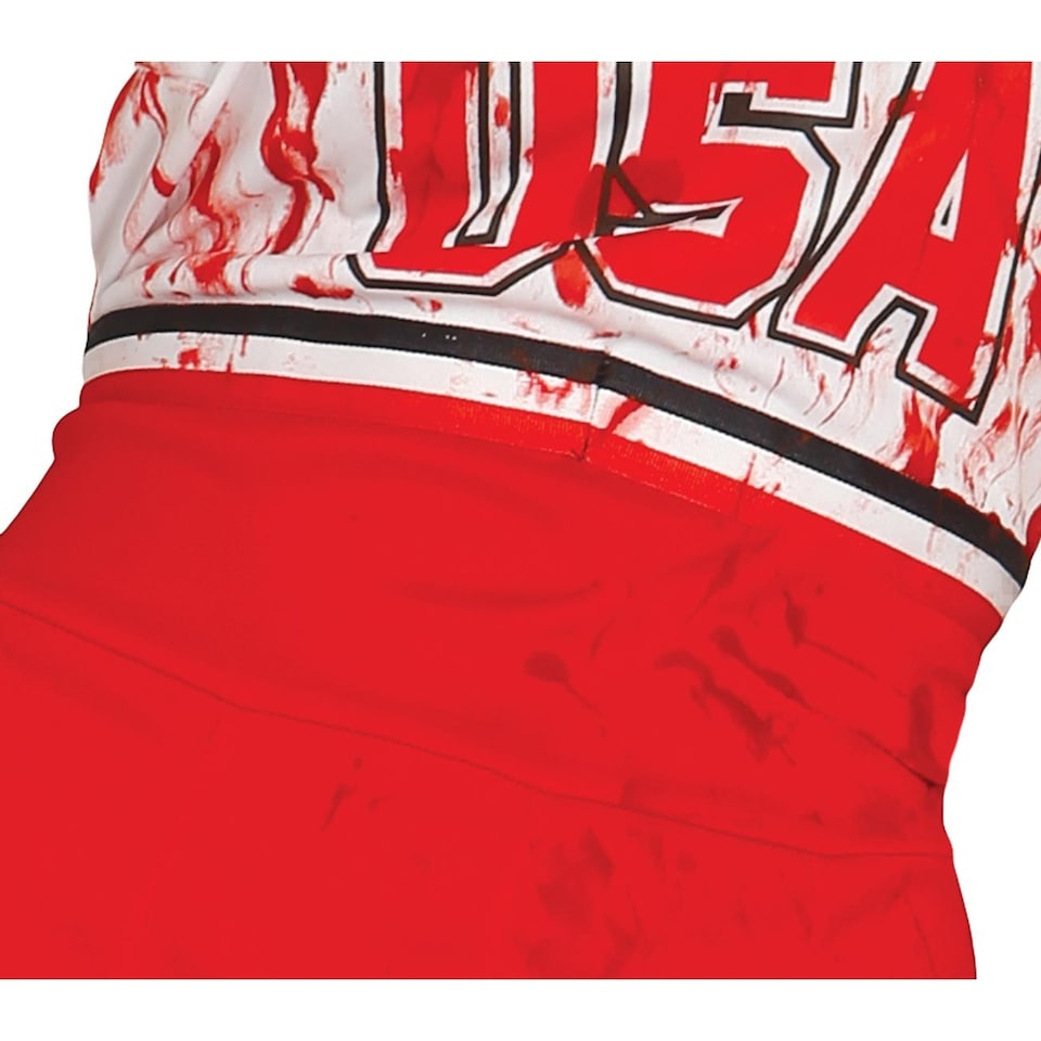 image 1 of Fiestas Guirca Womens/Ladies Zombie Cheerleader Costume | Red | Red/White | L | 1
