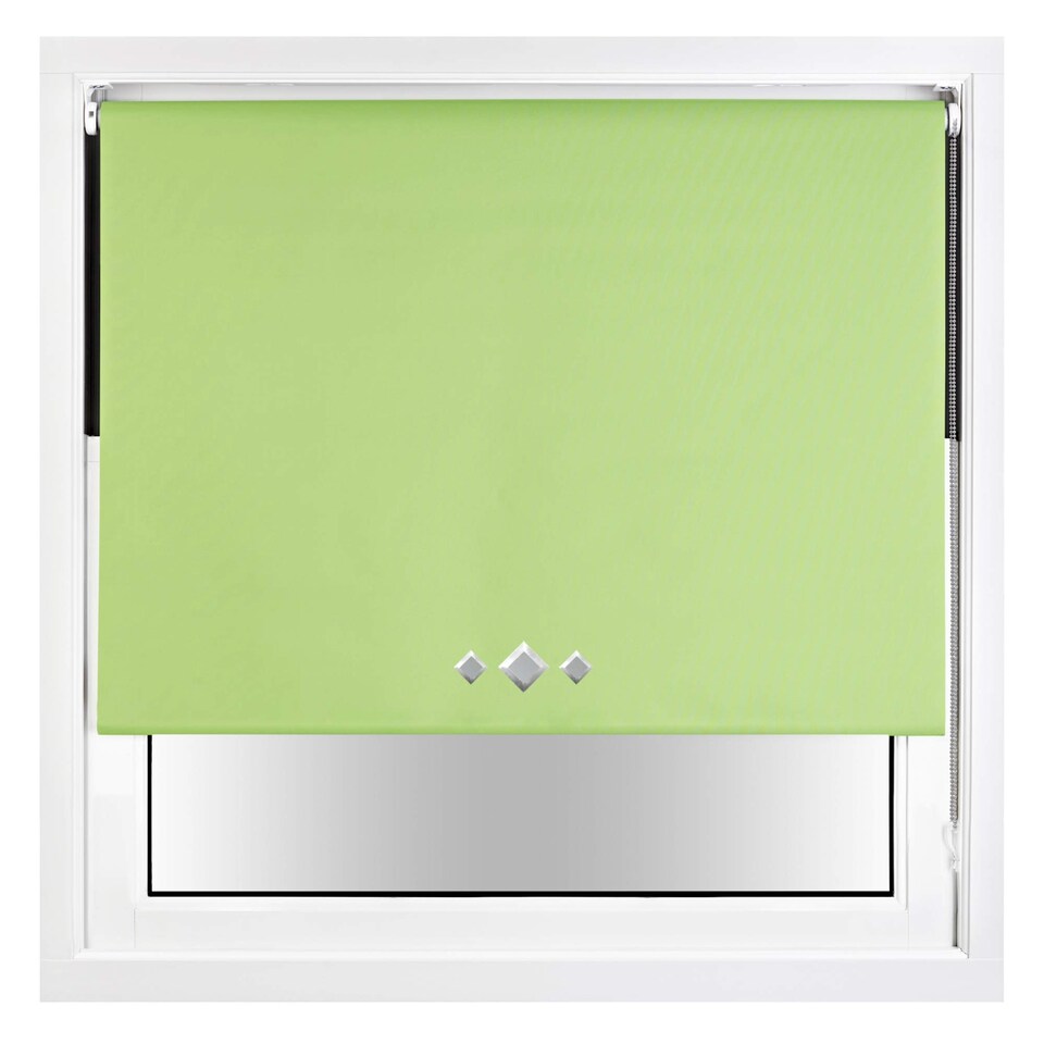 image 1 of Blackout Roller Blind Diamond Eyelet | Metal Fittings | Green | Lime