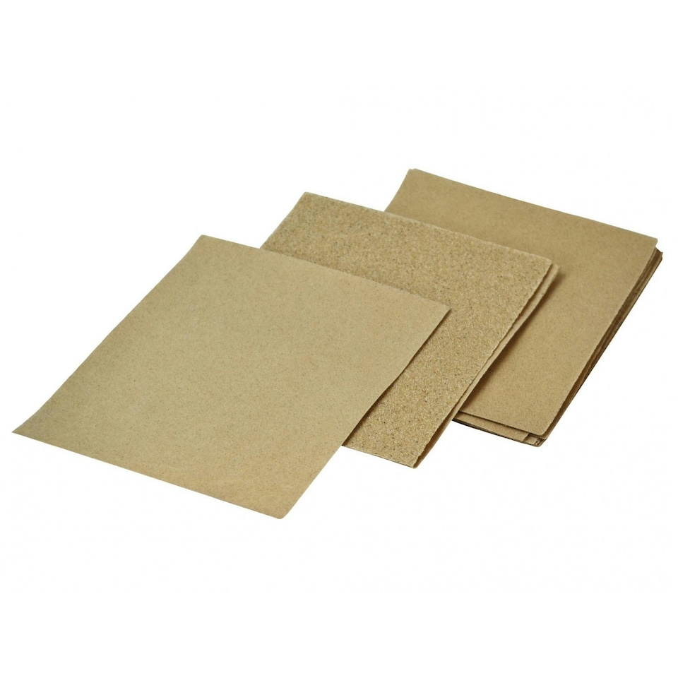 image 1 of Faithfull Cork Block Glasspaper Sanding Sheets Assorted (pack 10) - Multi Colour - 115 x 140mm