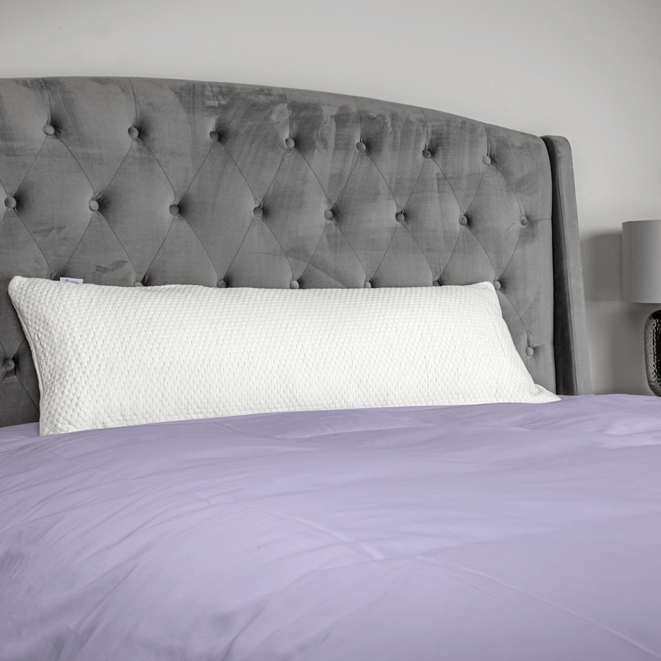 image 1 of Aamira Bolster Long Full Body Cushion Pillow 120x40cm, Orthopaedic Shredded Memory Foam | White | White | 120x40 cm | 1
