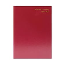 Janrax 2026-2027 A5 Day Per Page Burgundy Academic Diary