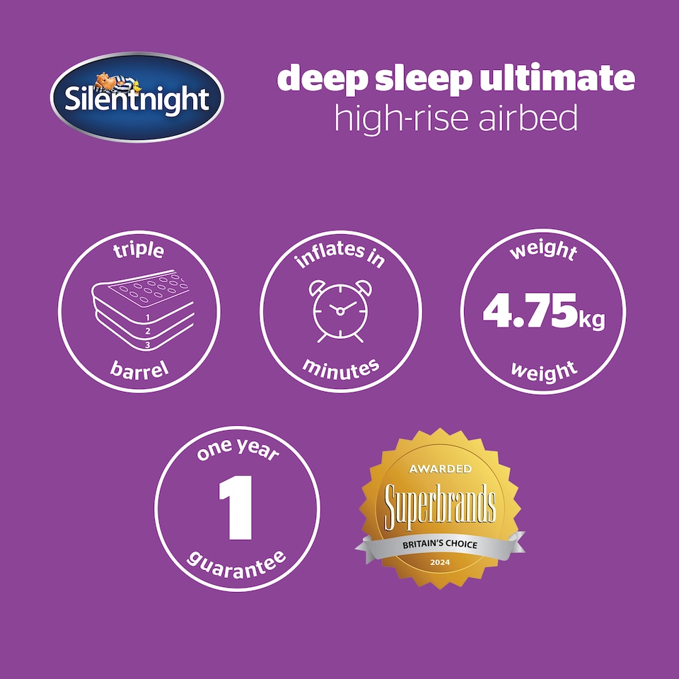 image 1 of Silentnight Deep Sleep Ultimate High-Rise Airbed, Black | Black | Single