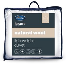 Silentnight Luxury Natural Wool Lightweight Duvet, Breathable Cotton Cover, Temperature Regulating, Double