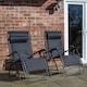 image 1 of Set of 2 Luxury Padded Multi Position Zero Gravity Garden Relaxer Chair Lounger in All Black