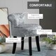 image 3 of HOMCOM Dressing Table Stool Vanity Seat w/ Rubber Wood Legs Bedroom - Grey