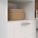 image 7 of Lokko Tall Narrow Bathroom Cabinet with 2 Doors & 1 Drawer with Silver Handles in White