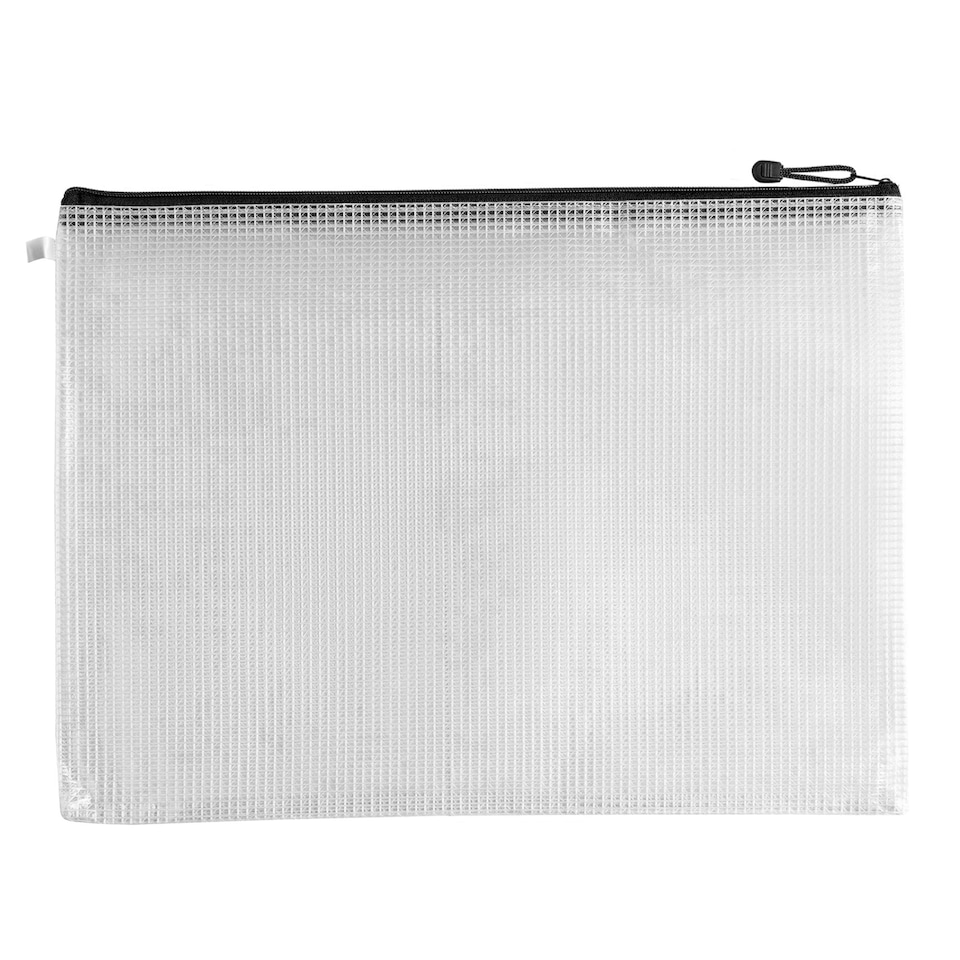 image 1 of Pack of 12 A4 Black Zip Strong Mesh Bags - Tough Waterproof Storage
