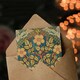 image 3 of William Morris Art Card Rose Wreath Embroidery Pattern