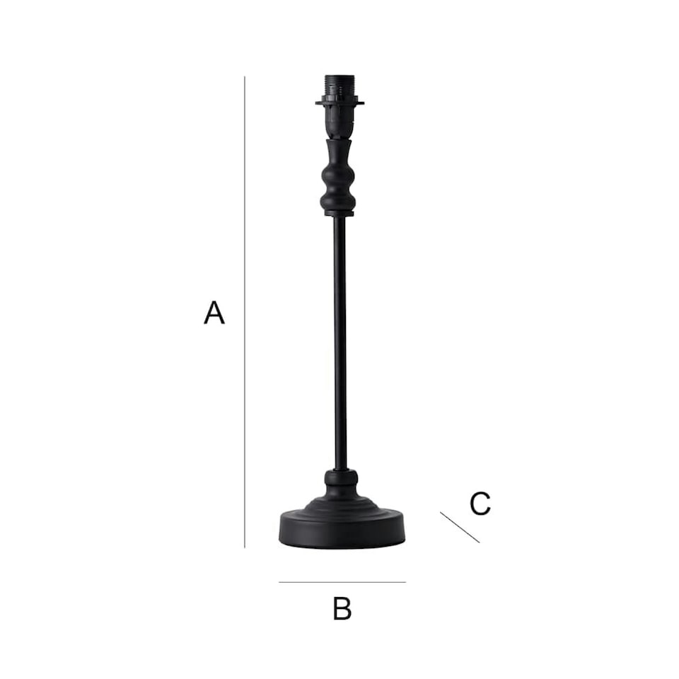 image 1 of ValueLights Maggie Black Metal Candlestick Slim Table Lamp Base