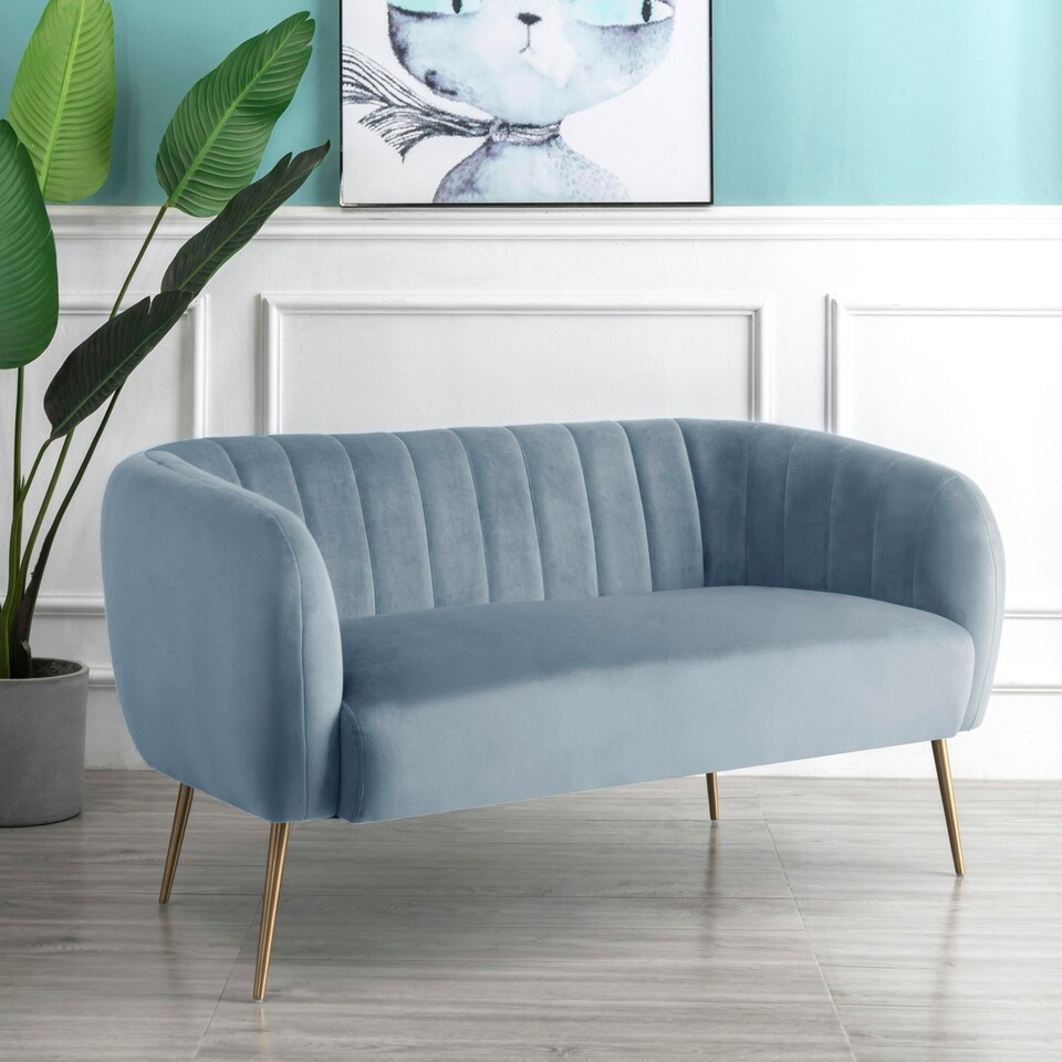 image 1 of Matilda 2 Seat Sofa Light Blue