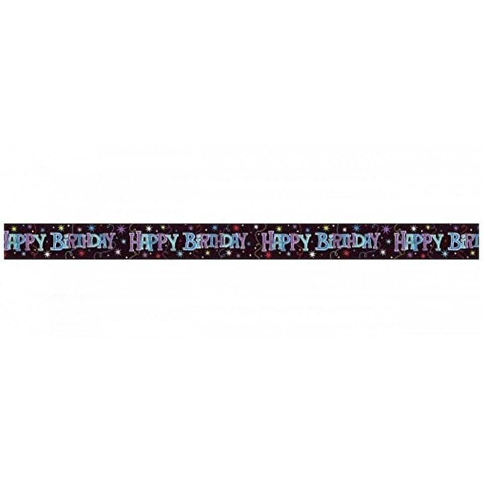 The Party Continues Happy Birthday Banner - Black - One Size