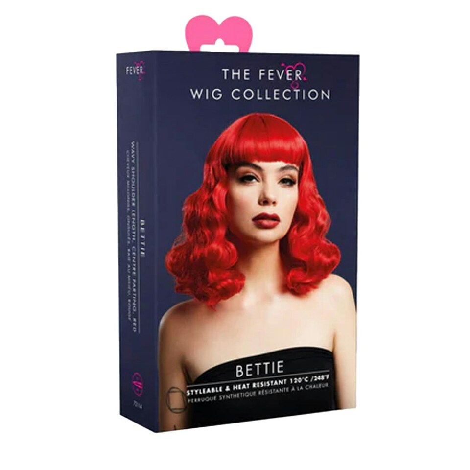 image 1 of Fever Bettie Short Fringe Wig - Red - One Size One Size